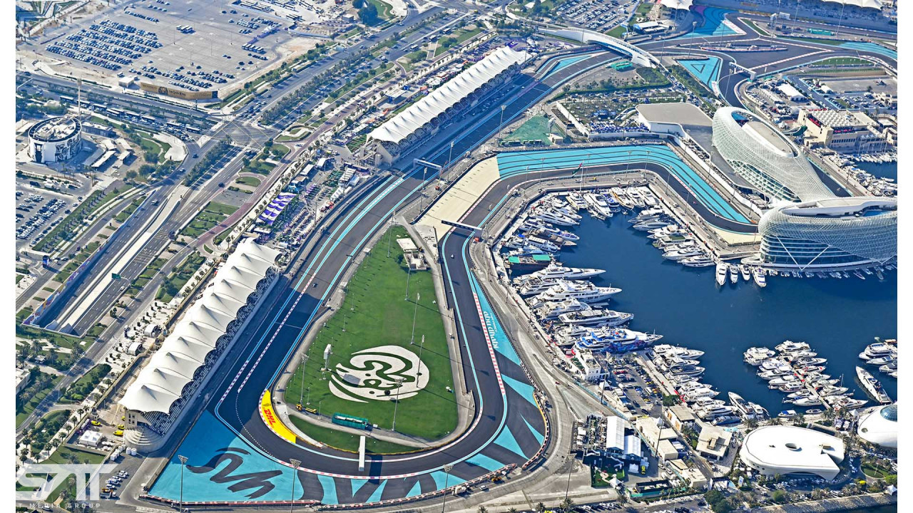 YAS MARINA CIRCUIT, UNITED ARAB EMIRATES - NOVEMBER 19: Aerial during the Abu Dhabi GP at Yas Marina Circuit on Saturday November 19, 2022 in Abu Dhabi, United Arab Emirates. (Photo by Gareth